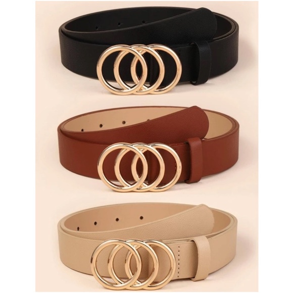 BellanBlue Accessories - Vegan leather Circle Buckle Minimalist Belt